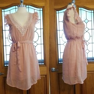 Maxim Boho Fairy Chiffon Lace Trimmed Dress